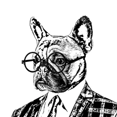 Poster english bulldog portrait intellectual © reznik_val