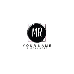 Letter MR Beautiful handwriting logo