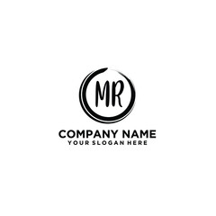 Letter MR Beautiful handwriting logo