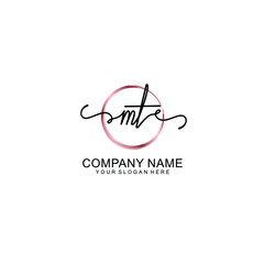 Letter MT Beautiful handwriting logo