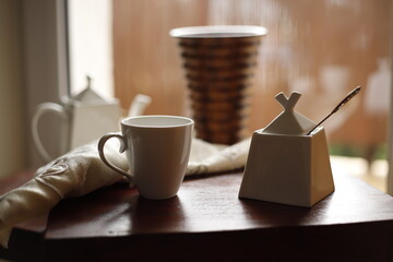 Serwis do herbaty biały porcelanowy