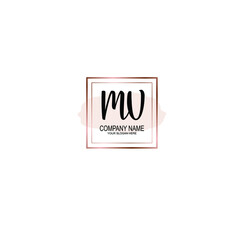 Letter MV Beautiful handwriting logo
