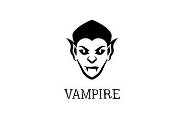 Vampire logo vector black icon isolated on white background for web design 