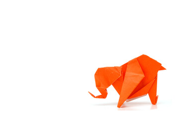 Orange origami elephant