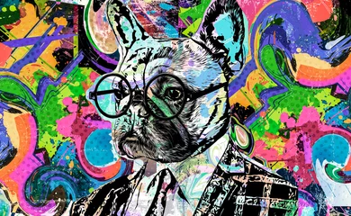 Foto op Plexiglas engels bulldog portret intellectueel © reznik_val