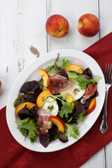 Prosciutto Peach Salad With Fresh Mozzarella