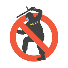 Stop police violence vector sign - obrazy, fototapety, plakaty
