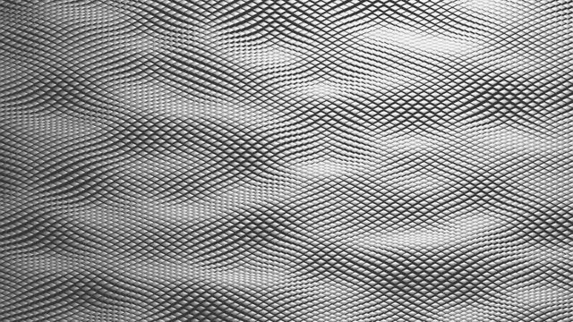 Abstract white cubes wavy surface movement. Minimal 3d motion graphic render animated background
