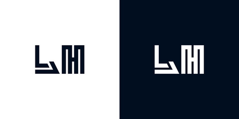 Minimal creative initial letters LH logo.