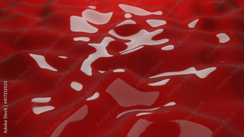 Poster red abstract liquid surface with white reflections. minimal 3d render motion graphic animated backgr