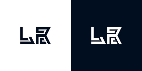 Minimal creative initial letters LR logo.