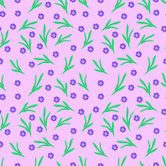 A seamless pattern with floral elements for apparel, stationery, textiles, fabric, wrapping paper. Vector flat  illustration, EPS 10.  