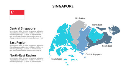 Fototapeta premium Algeria vector map infographic template divided by states, regions or provinces. Slide presentation