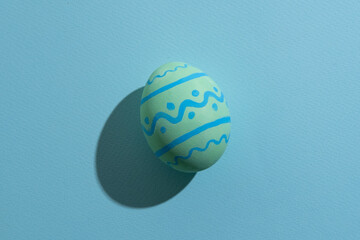 Easter egg. Spring holiday. Festive decoration. Gift card. Abstract background. Colorful light...