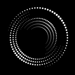 Halftone dots in circle form. round logo . vector dotted frame . design element