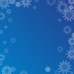 Winter blue background with white falling snowflakes. Celebrations snowfall jpeg illustration
