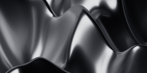 Abstract 3d render, wavy background design, modern illustration