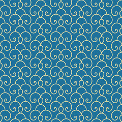 Abstract geometric outline background. Vector seamless pattern. Floral decorative ornate art.