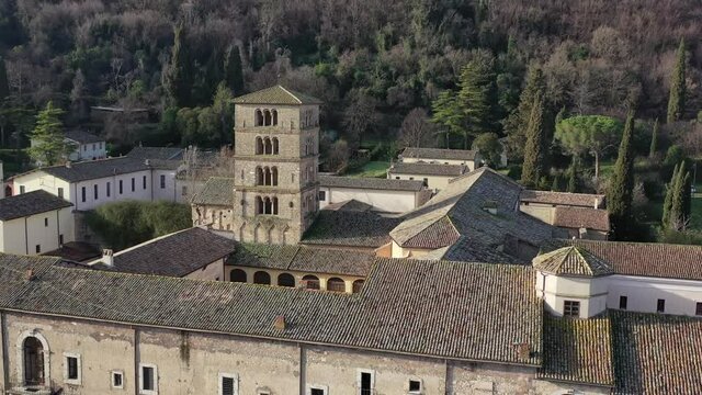 Farfa Abbey (Lazio, Italy) - It is one of the most famous Catholic abbeys in Europe of the Benedictine Order, near Rome.
Aerial view of the village of the Farfa Abbey