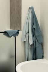 washstand luxury bathroom cotton towels stylish interior