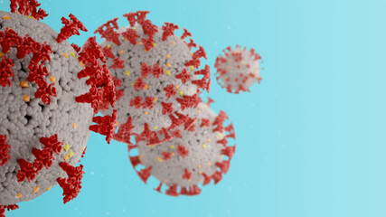 3d render of microscope virus cells close up