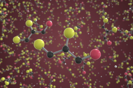 Dimercaprol molecule. Ball-and-stick molecular model. Chemistry related 3d rendering