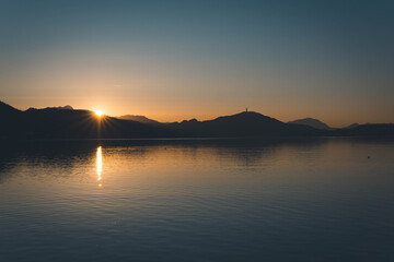 Obraz premium Wörthersee Sunset from Klagenfurt