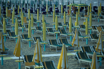 ITALY EMILIA ROMAGNA RIMINI BEACH PARASOL