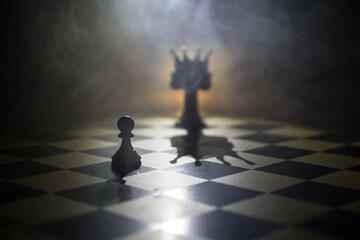 chess board game concept of business ideas and competition and strategy ideas concep. Chess figures...