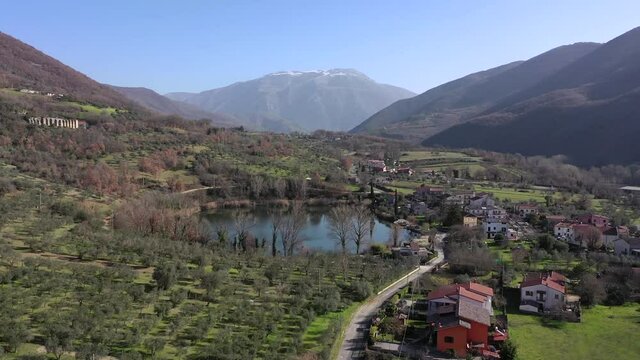 Lake in the Rieti valley, Rieti, Italy
Aerial view of the Rieti valley near Antrodoco