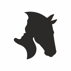 Profile of a girl and a horse © Abundzu