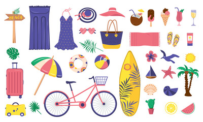 A large bright set of summer items