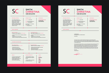 Creative Resume CV Template 1 pages Resume + Cover Letter

