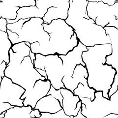 Cracks abstract pattern, broken ground earth texture, desert barren land, damaged wall