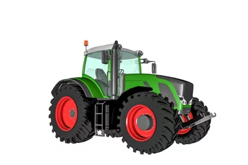 Tuinposter green tractor isolated on white © gordand