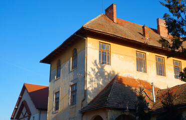 Architectural detail in the historic centre of Lipova city, Arad, Romania, Europe