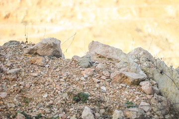 Martian landscape. An old abandoned quarry.