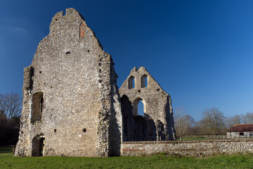 Fototapeta na wymiar View of Boxgrove Priory an old ruin Benedictine priory founded in 1107, situated in the small village of Boxgrove in West Sussex.