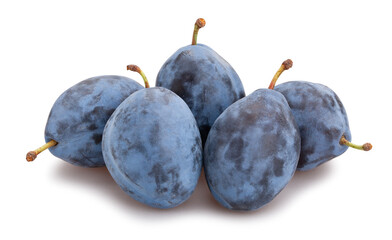 blue plums path isolated on white