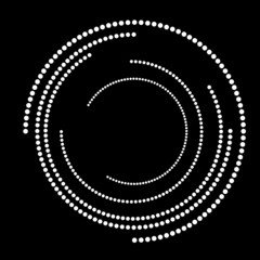 Halftone dots in circle form. round logo . vector dotted frame . design element