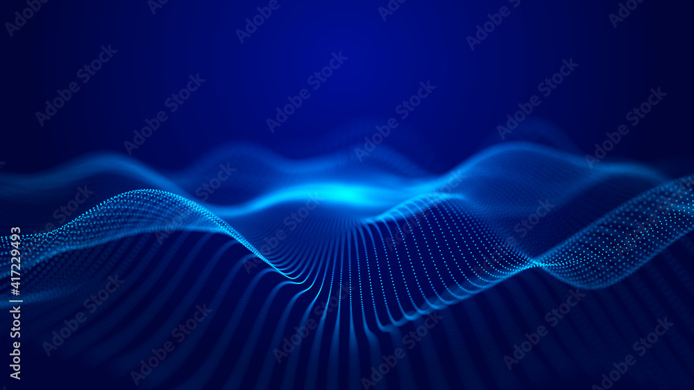 Fototapete Grid of internet technologies. Abstract background with cobwebs. Large amount of data. 3d rendering.