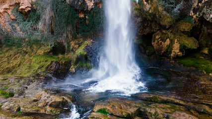 Waterfall in El Salto de la Novia, Navajas, Spain