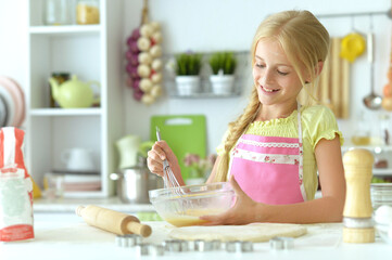 young girl baking