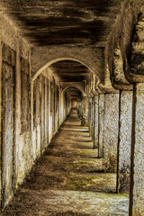 Naklejka premium Stone colonnade at Sanctuary of Our Lady of Cape Espichel