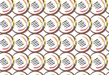 Vector texture background, seamless pattern. Hand drawn, brown, yellow, orange, red, black, white colors.