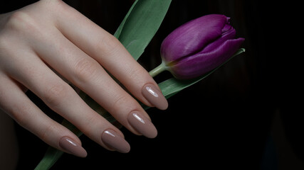 Modern manicure. Nail art manicure. 