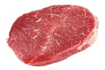 beef steak, raw meat, isolated on white background, clipping path, full depth of field