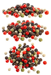 pepper mix, full depth of field, red, black, white, allspice, clipping path