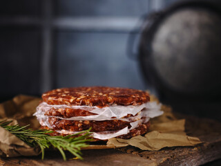 Raw Ground Beef Burger Cutlets