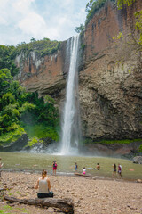 waterfall in the mountains